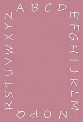 Childrens rugs - Alphabetic Border (pink)