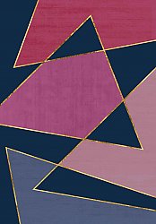 Wilton rug - Jade (dark blue/pink)