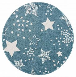 Childrens rugs - Stars Round (blue)