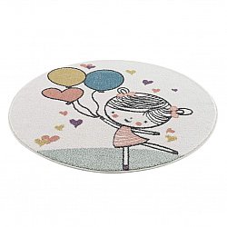 Childrens rugs - Balloon Girl Round (multi)