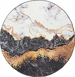 Round rug - Padova (anthracite/orange)