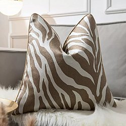 Cushion cover - Zebra Cushion 45 x 45 cm (gold/white)