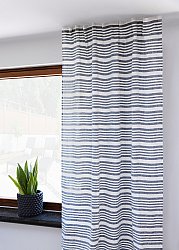 Curtains - Linen curtain Svea (blue/white)