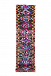 Moroccan Berber rug Boucherouite 305 x 85 cm