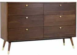 Dresser - Prime - 6 drawers (walnut/brass)