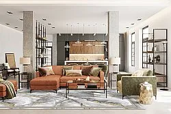 Wilton rug - Attika (grey/white/gold)
