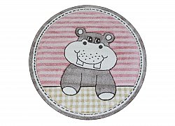 Childrens rugs - Caruba Hippo Round (pink)
