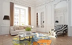 Round rug - Tizzano (orange/multi)