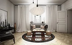 Round rug - Milos (black/white)