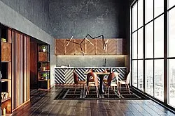Wilton rug - Milos (black/red)