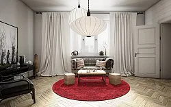 Round rug - Valenza (red)