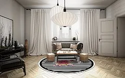 Round rug - Develi (black/white)