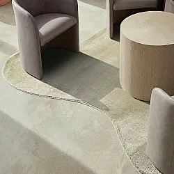 Asymmetric Wavy Shaggy Rug - Aranga Super Soft Fur (light green)