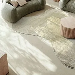 Asymmetric Wavy Shaggy Rug - Aranga Super Soft Fur (light green)