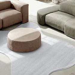 Asymmetric Wavy Shaggy Rug - Aranga Super Soft Fur (white)