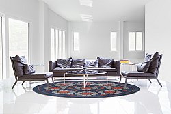 Round rug - Florina (blue/orange)