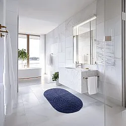 Oval bath mat - Embla (blue)