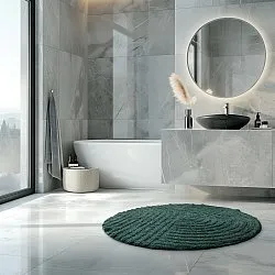 Round bath mat - Embla (dark green)