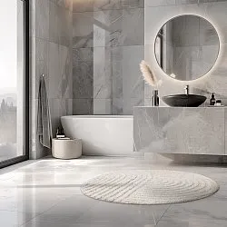 Round bath mat - Embla (Offwhite)