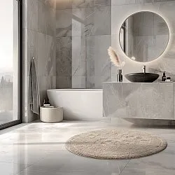 Round bath mat - Gertie (Beige)