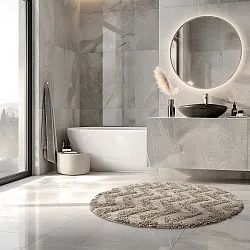 Round bath mat - Three (beige)