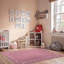 Childrens rugs - Alphabetic Border (pink)