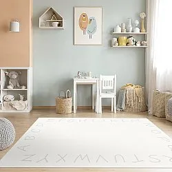 Childrens rugs - Alphabetic Border (white)