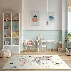 Childrens rugs - Animal Map (beige)