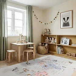 Childrens rugs - Animal Map (beige)