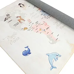 Childrens rugs - Animal Map (beige)