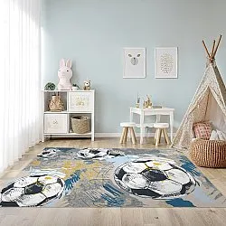 Childrens rugs - Cartoon Footballs (multi)
