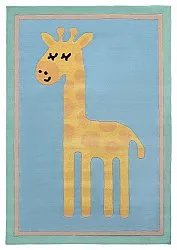Children's Rug - Giraffe Hand Tufted Wool Premium (light blue/multi)