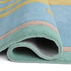 Children's Rug - Giraffe Hand Tufted Wool Premium (light blue/multi)