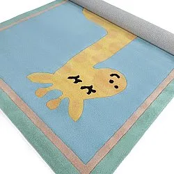 Children's Rug - Giraffe Hand Tufted Wool Premium (light blue/multi)
