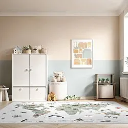 Childrens rugs - Kids World Map (green)