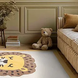 Children's Rug - Lion Hand Tufted Wool Premium (beige/multi)
