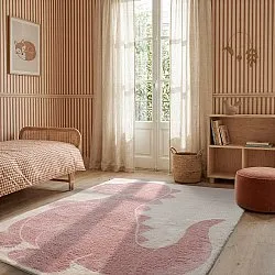 Children's Rug - Soft Dino (cream/pink)