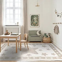 Children's Rug - Star Frame (cream/brown)