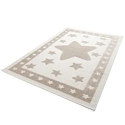 Children's Rug - Star Frame (cream/brown)
