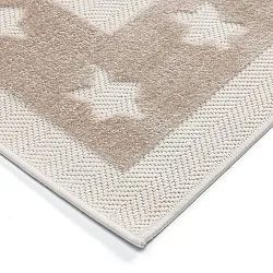 Children's Rug - Star Frame (cream/brown)
