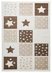 Children's Rug - Star Grid (cream/brown)