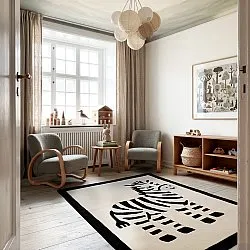 Children's Rug - Zebra Hand Tufted Wool Premium (beige/black)