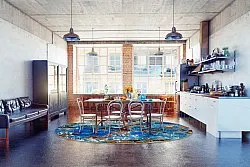 Round rug - Rillo (blue)
