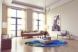 Round rug - Gallo (blue)