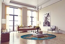 Round rug - Tierzo (blue)