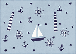 Childrens rugs - Sailing Ship (blue)