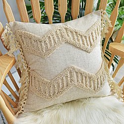 Cushion cover - Pompom Boho 45 x 45 cm (beige)