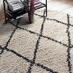 Round rug - Alcott Natural Cotton Shaggy (black/white)