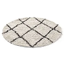 Round rug - Alcott Natural Cotton Shaggy (black/white)