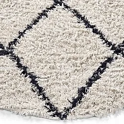 Round rug - Alcott Natural Cotton Shaggy (black/white)